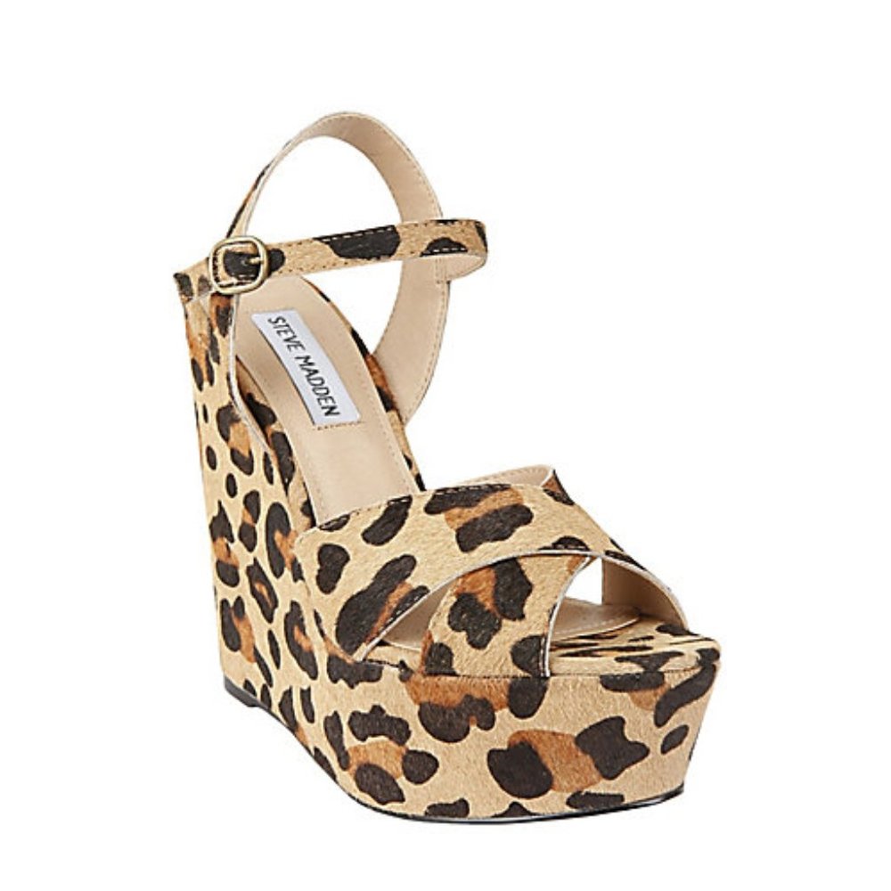 STEVE MADDEN Leopard Platform Sandals